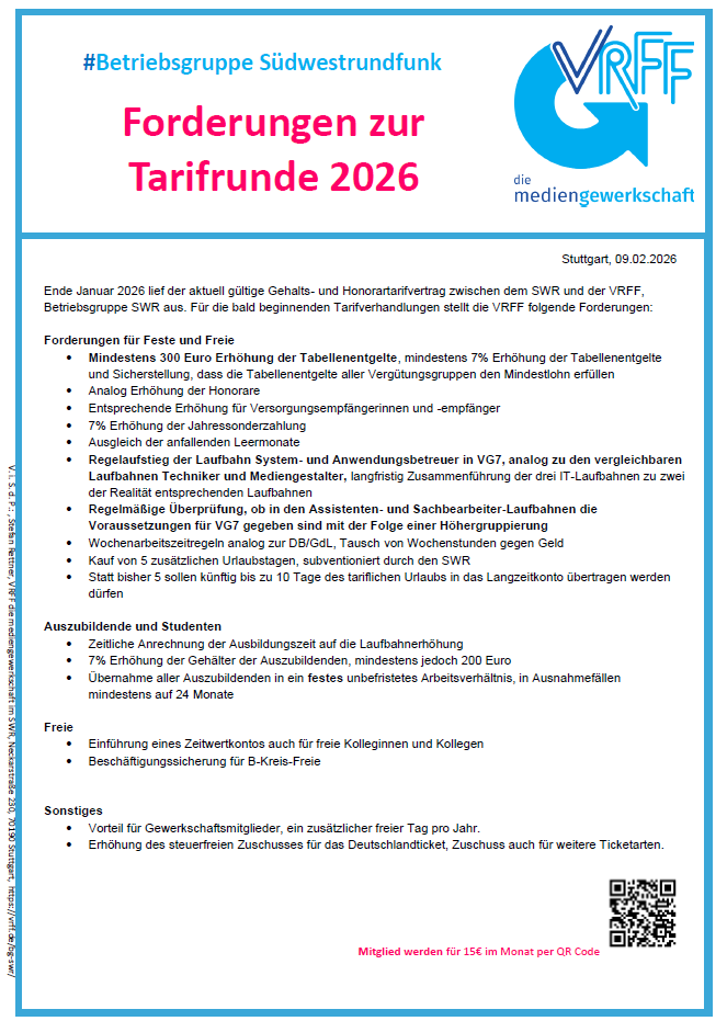 Forderungen zur Tarifrunde 2026