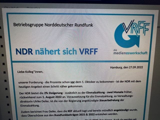NDR nähert sich VRFF