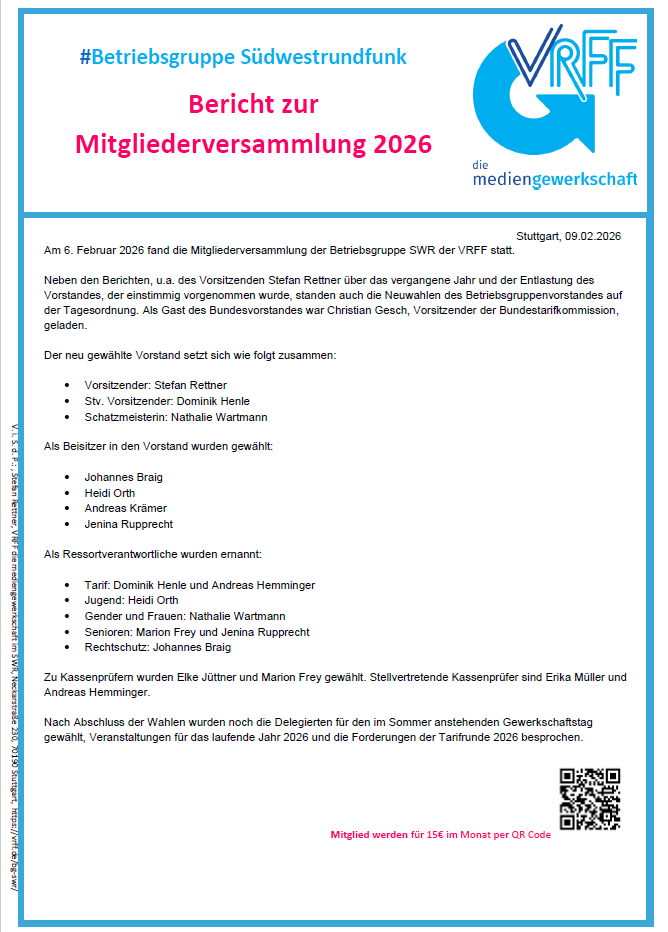 Bericht zur Mitgliederversammlung 2026